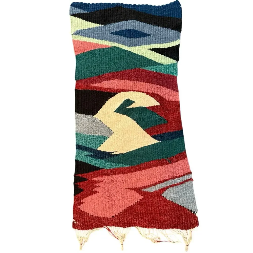 Vintage Handmade Handwoven Tapestry or Wall Rug